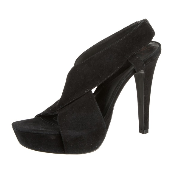 DIANE von Furstenberg  Black Platform Sandals Size 9.5 - Picture 2 of 5